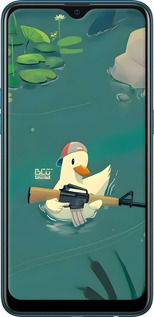 2D пластиковий чехол Каченя з автоматом для Oppo A12 - 6356t-2557 изображение 