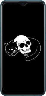 2D пластиковый чехол С изображением кота и черепа для Oppo A12 - 6491t-2557 изображение 