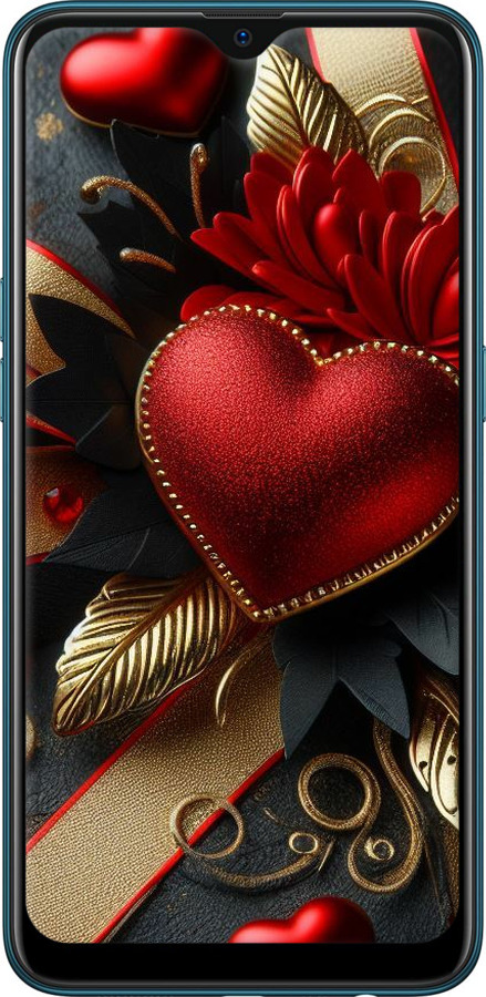 2D пластиковый чехол Сердечки v2 для Oppo A12 - 5832t-2557 изображение 