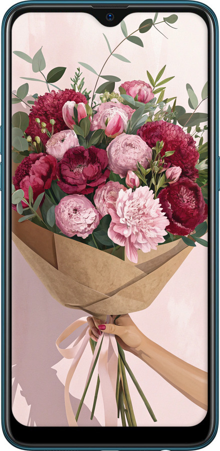 2D пластиковый чехол Пионы 1 для Oppo A12 - 6705t-2557 изображение 