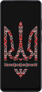 Силиконовый чехол Герб - вышиванка на черном фоне для Oppo A5X 4G/5G - 1196u-4090 изображение 