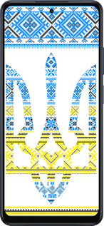 Силиконовый чехол Герб - вышиванка желто-голубая для Oppo A5X 4G/5G - 1197u-4090 изображение 