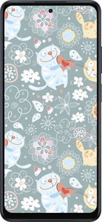 Силиконовый чехол Котята v3 для Oppo A5X 4G/5G - 1223u-4090 изображение 