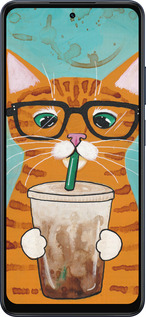 Силиконовый чехол Зеленоглазый кот в очках для Oppo A5X 4G/5G - 4054u-4090 изображение 