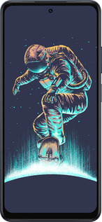 Силиконовый чехол Космонавт на скейтборде для Oppo A5X 4G/5G - 4145u-4090 изображение 