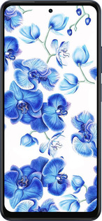 Силиконовый чехол Голубые орхидеи для Oppo A5X 4G/5G - 4406u-4090 изображение 