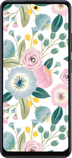 Силиконовый чехол Цветочные обои v2 для Oppo A5X 4G/5G - 5602u-4090 изображение 