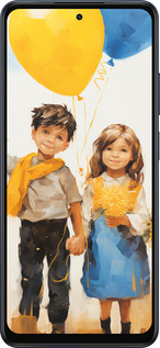 Силіконовий чехол Діти з кульками для Oppo A5X 4G/5G - 5659u-4090 изображение 