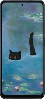 Силіконовий чехол Із зображенням кота та водяної лілії Monet для Oppo A5X 4G/5G - 6519u-4090 изображение 