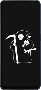 Силіконовий чехол Мінімалістичний арт: смерть та кішка для Oppo A5X 4G/5G - 6529u-4090 изображение 