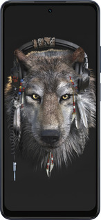 Силиконовый чехол Волк-меломан для Oppo A5X 4G/5G - 875u-4090 изображение 