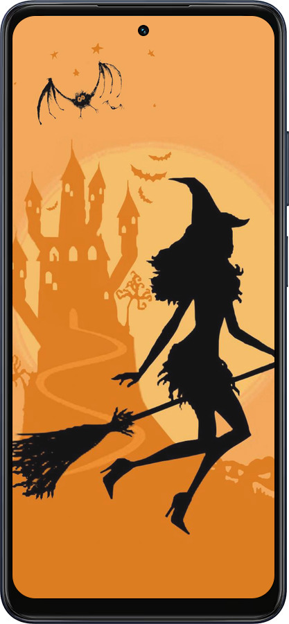 Силіконовий чехол Відьма на мітлі для Oppo A5X 4G/5G - 1184u-4090 изображение 