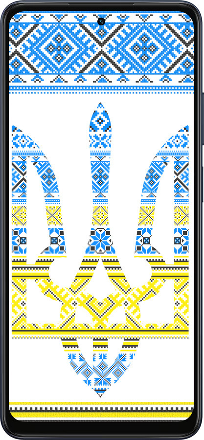 Силиконовый чехол Герб - вышиванка желто-голубая для Oppo A5X 4G/5G - 1197u-4090 изображение 