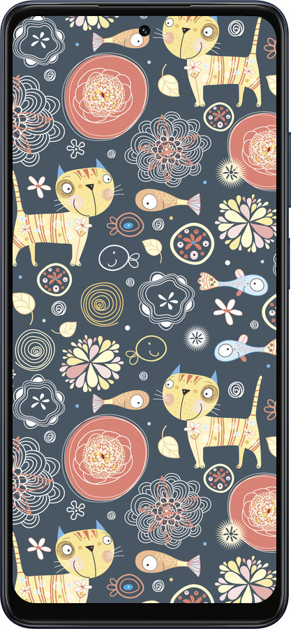 Силиконовый чехол Котята v4 для Oppo A5X 4G/5G - 1224u-4090 изображение 