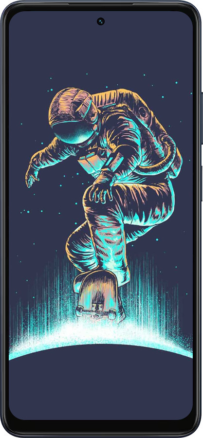 Силиконовый чехол Космонавт на скейтборде для Oppo A5X 4G/5G - 4145u-4090 изображение 