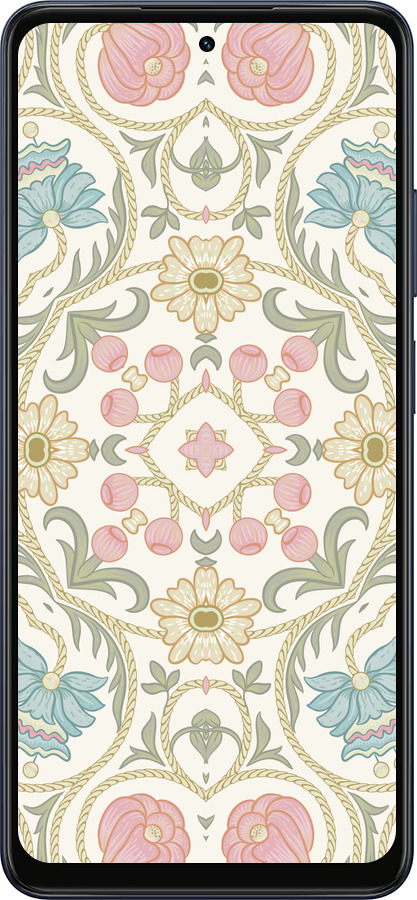 Силиконовый чехол Цветочный орнамент v2 для Oppo A5X 4G/5G - 5513u-4090 изображение 