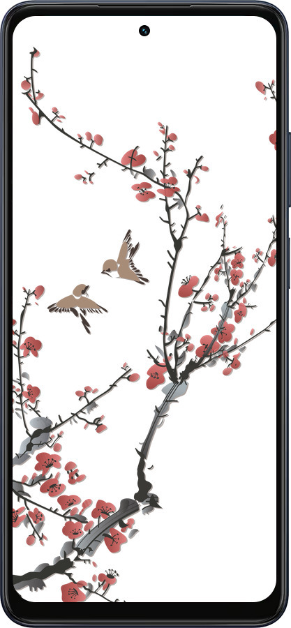 Силиконовый чехол Сакура v2 для Oppo A5X 4G/5G - 5538u-4090 изображение 