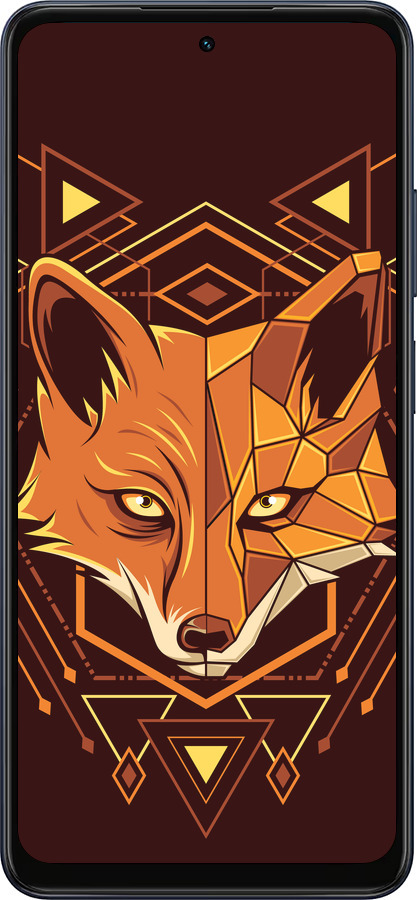 Силиконовый чехол Лиса геометрия для Oppo A5X 4G/5G - 5607u-4090 изображение 