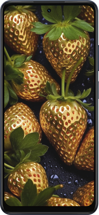 Силиконовый чехол Золотая клубника для Oppo A5X 4G/5G - 5637u-4090 изображение 