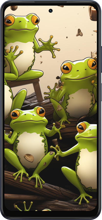 Силиконовый чехол Жабки для Oppo A5X 4G/5G - 5656u-4090 изображение 