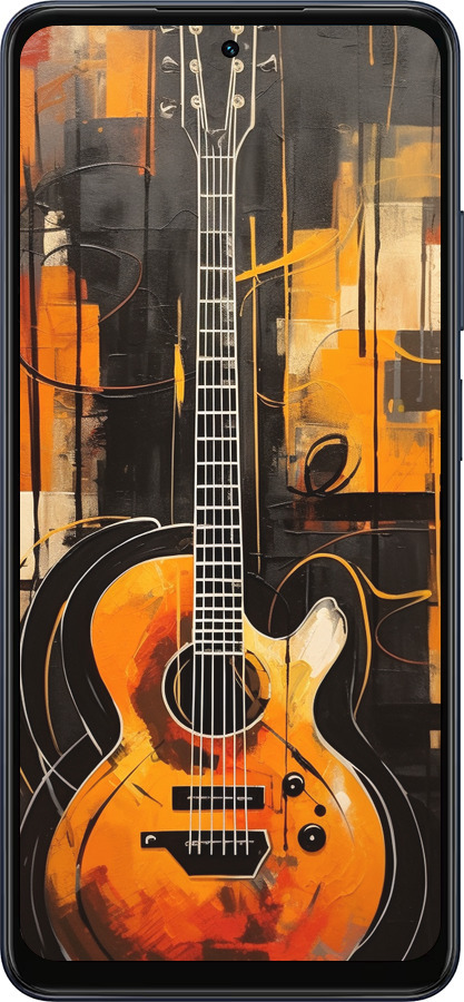 Силиконовый чехол Чехол для телефона Оранжевая Гитара для Oppo A5X 4G/5G - 5934u-4090 изображение 