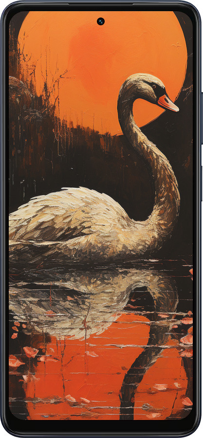 Силіконовий чехол Лебідь для Oppo A5X 4G/5G - 5964u-4090 изображение 