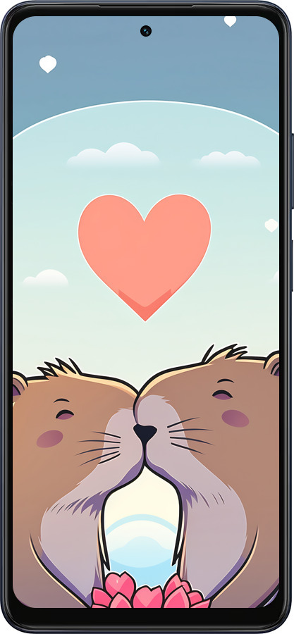 Силіконовий чехол Капібара кохання для Oppo A5X 4G/5G - 6027u-4090 изображение 