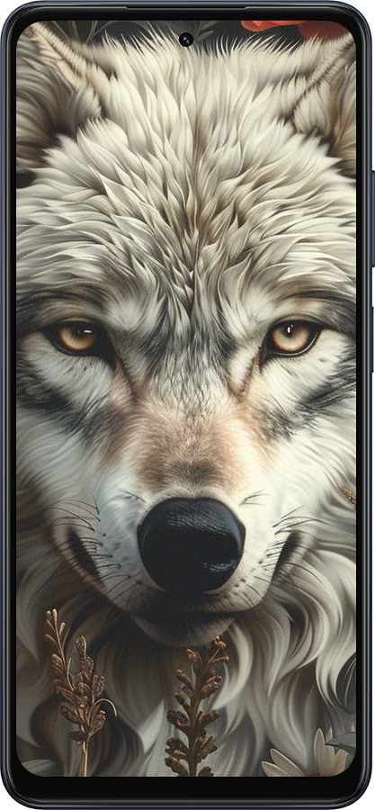 Силиконовый чехол Волчий взгляд для Oppo A5X 4G/5G - 6066u-4090 изображение 