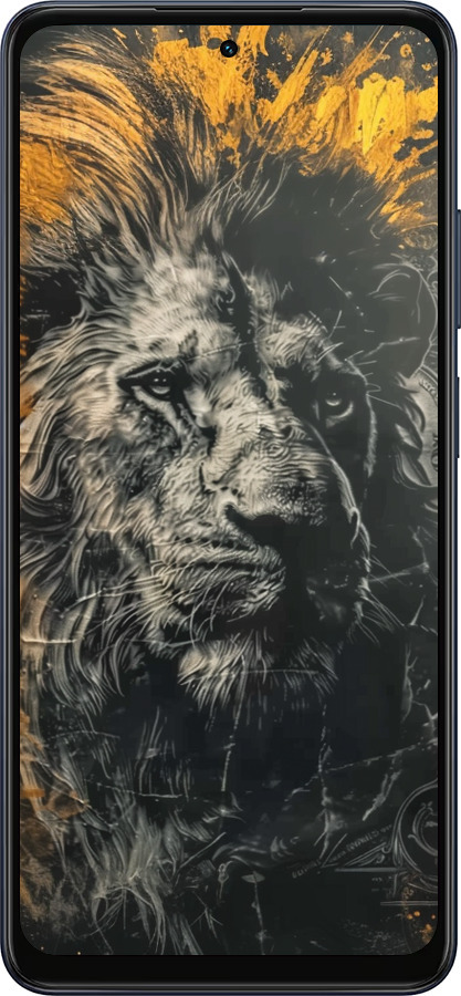 Силиконовый чехол Лев в золотых красках для Oppo A5X 4G/5G - 6155u-4090 изображение 