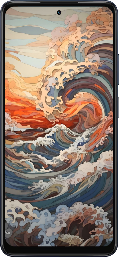 Силиконовый чехол Арт волны для Oppo A5X 4G/5G - 6324u-4090 изображение 