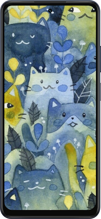 Силиконовый чехол С изображением кошачьего леса для Oppo A5X 4G/5G - 6447u-4090 изображение 