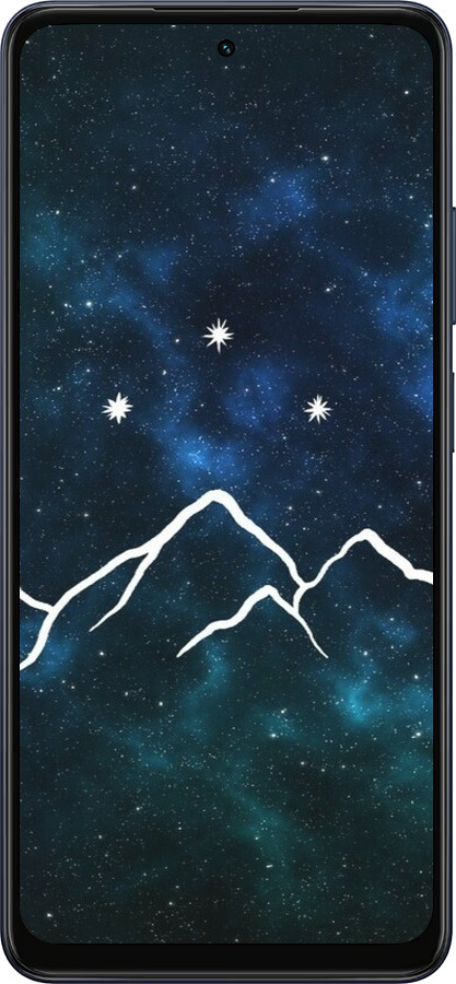 Силиконовый чехол Горы и звезды нарисованы на фоне галактики для Oppo A5X 4G/5G - 6490u-4090 изображение 