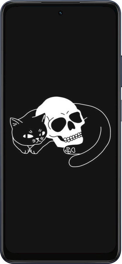 Силиконовый чехол С изображением кота и черепа для Oppo A5X 4G/5G - 6491u-4090 изображение 