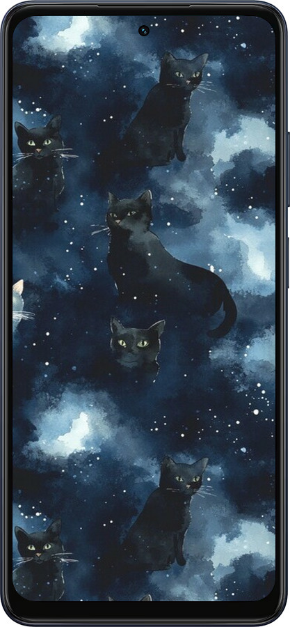 Силиконовый чехол Изображение Кошек с тёмной акварелью для Oppo A5X 4G/5G - 6521u-4090 изображение 