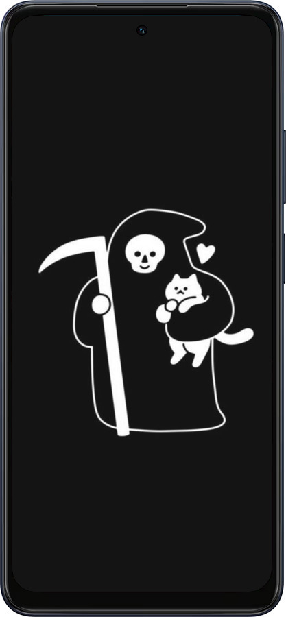 Силіконовий чехол Мінімалістичний арт: смерть та кішка для Oppo A5X 4G/5G - 6529u-4090 изображение 