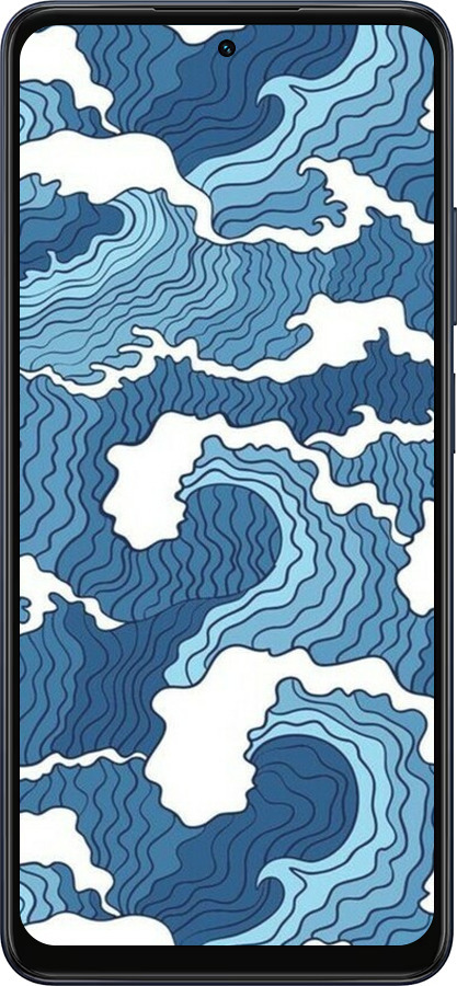 Силіконовий чехол Абстрактний малюнок морських хвиль для Oppo A5X 4G/5G - 6538u-4090 изображение 