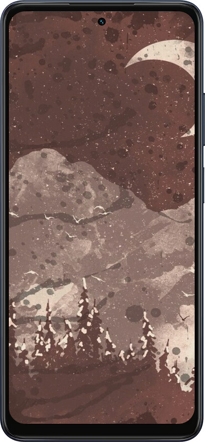 Силіконовий чехол із зображенням місячного пейзажу у нічному лісі для Oppo A5X 4G/5G - 6546u-4090 изображение 