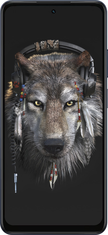 Силиконовый чехол Волк-меломан для Oppo A5X 4G/5G - 875u-4090 изображение 