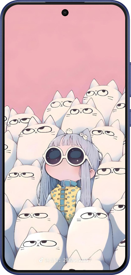 Силиконовый чехол Малышка с котами для Oppo A6 Pro 4G - 6295u-4229 изображение 