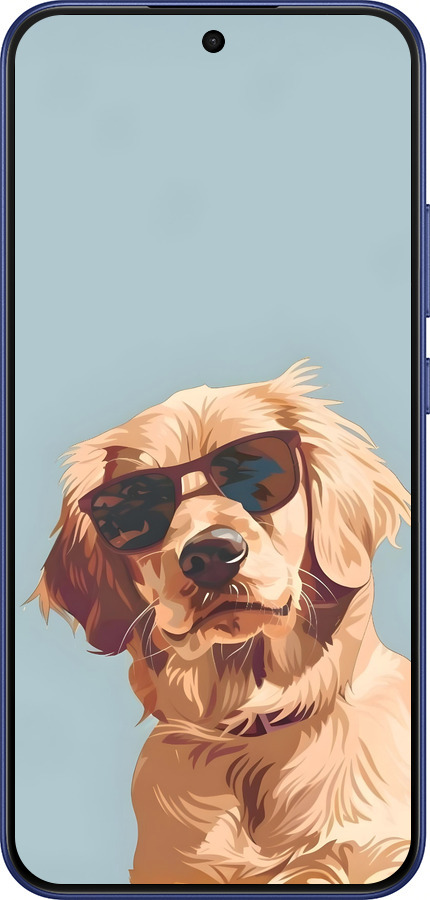 Силиконовый чехол Пес в очках для Oppo A6 Pro 4G - 6381u-4229 изображение 