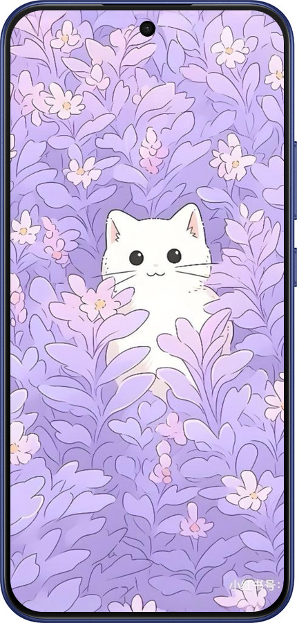 Силиконовый чехол Котик в цветах для Oppo A6 Pro 4G - 6390u-4229 изображение 