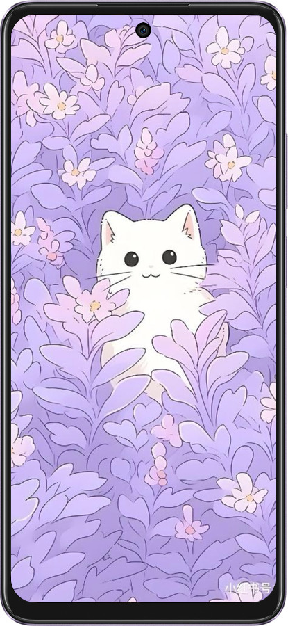 TPU чехол Котик в цветах для Oppo A60 4G - 6390b-3702 изображение 