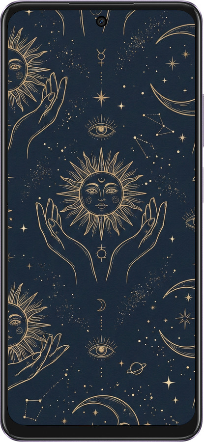 TPU чехол Celestial Harmony: Sun & Moon Gold Mystic Pattern для Oppo A60 4G - 6778b-3702 изображение 