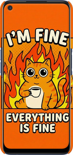 3D пластиковый матовый чехол Funny Cat для Oppo A72 - 6786m-2011 изображение 