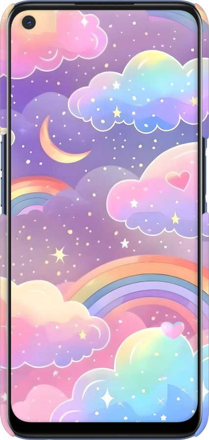 3D пластиковий матовий чехол Хмари та веселка для Oppo A72 - 6312m-2011 изображение 