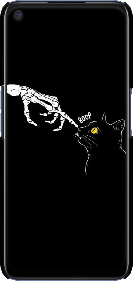 3D пластиковый матовый чехол Кошка для Oppo A72 - 6505m-2011 изображение 