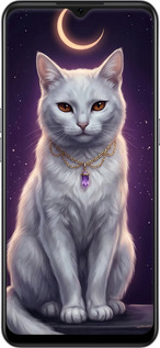TPU чехол Mystic White Cat Gothic Dark Purple Gold для Oppo A73 - 6805b-1379 изображение 