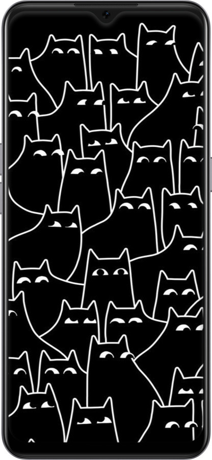 TPU чехол С изображением кошек для Oppo A73 - 6470b-1379 изображение 