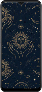 2D пластиковый чехол Celestial Harmony: Sun & Moon Gold Mystic Pattern для Oppo A73 - 6778t-1379 изображение 