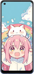 TPU чехол Девочка аниме радуга для Oppo A74 - 6304b-2305 изображение 